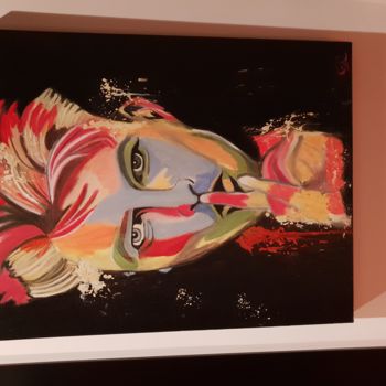 Painting titled "David Bowie" by Gianni Cuscianna, Original Artwork, Oil