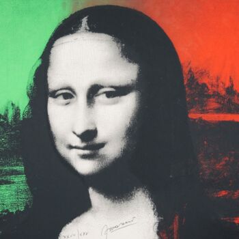 Incisioni, stampe intitolato "Mona Lisa Italiana" da Gianni Fornaresio, Opera d'arte originale, Serigrafia