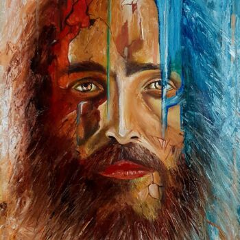 Painting titled "Cristo" by Gianni Iviglia, Original Artwork, Oil