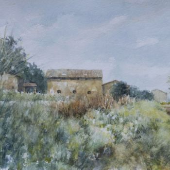 Painting titled "Via Scappina dal fo…" by Gianni Pedrazzi, Original Artwork, Watercolor