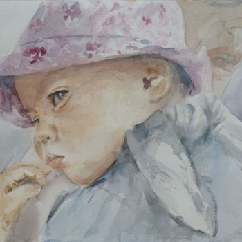 Malerei mit dem Titel "Carlotta" von Gianni Pedrazzi, Original-Kunstwerk, Aquarell