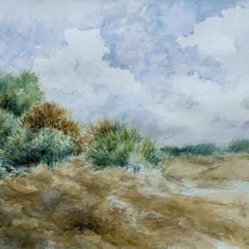 Картина под названием ""Oltre le dune, il…" - Gianni Pedrazzi, Подлинное произведение искусства, Акварель