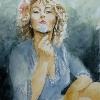 Painting titled ""Cinzia"" by Gianni Pedrazzi, Original Artwork, Watercolor