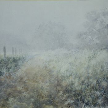 Painting titled "Inverno in golena" by Gianni Pedrazzi, Original Artwork, Watercolor