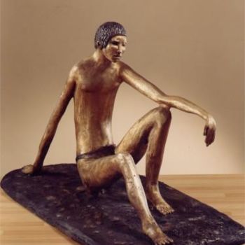 Sculpture titled "UOMO SUL FIUME" by Marcello Giannozzi, Original Artwork