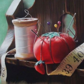 Painting titled "sewing shelf" by Giao Nguyen, Original Artwork, Oil