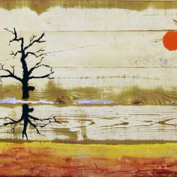 Painting titled "Old Oak." by Gia Revazi, Original Artwork, Acrylic