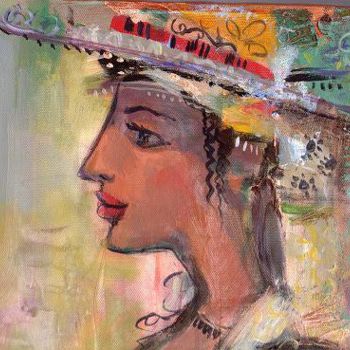 Pintura intitulada "Hat" por George Rurua, Obras de arte originais, Óleo
