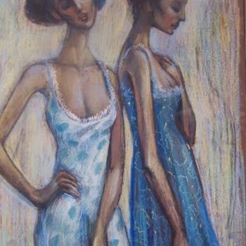 Malerei mit dem Titel "Girls" von George Rurua, Original-Kunstwerk, Öl