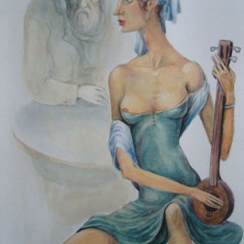 Painting titled "Street player" by George Rurua, Original Artwork, Oil