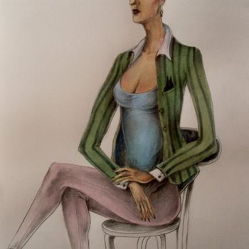 "Woman" başlıklı Tablo George Rurua tarafından, Orijinal sanat, Suluboya