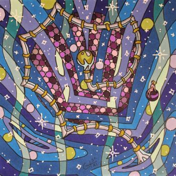 Desenho intitulada "Galaxie marine dans…" por Vincent Gibert, Obras de arte originais, Marcador