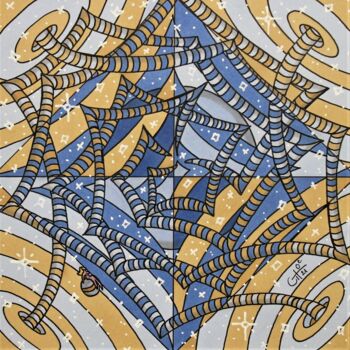 Σχέδιο με τίτλο "Galaxie isocèle dan…" από Vincent Gibert, Αυθεντικά έργα τέχνης, Μαρκαδόρος