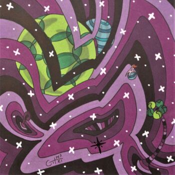 Desenho intitulada "Galaxie Vador dans…" por Vincent Gibert, Obras de arte originais, Marcador