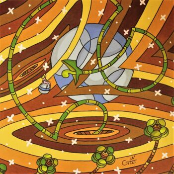 Desenho intitulada "Terra galaxie dans…" por Vincent Gibert, Obras de arte originais, Marcador