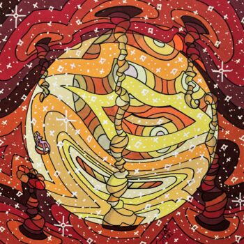 Drawing titled "Galaxie des Dieux s…" by Vincent Gibert, Original Artwork, Marker