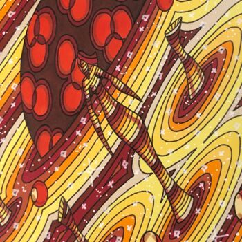 Drawing titled "Genèse en galaxie d…" by Vincent Gibert, Original Artwork, Marker