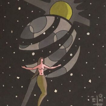 Dessin intitulée "trinité cosmique (4)" par Vincent Gibert, Œuvre d'art originale, Marqueur