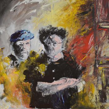 Painting titled "couple de Sénans (î…" by Brigitte Gicquiaud, Original Artwork