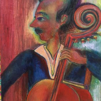 Peinture intitulée "Jazz à Montmartre" par Gid Artiste Montmartre, Œuvre d'art originale, Huile