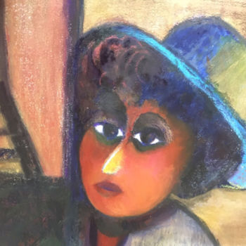 Malerei mit dem Titel "Le petit peintre de…" von Gid Artiste Montmartre, Original-Kunstwerk, Pastell