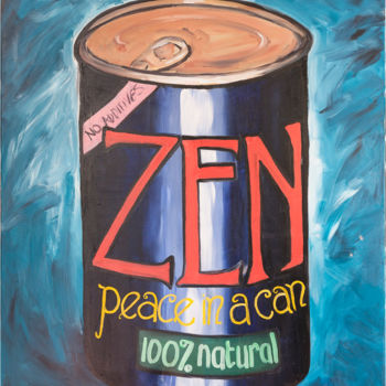 Painting titled "ZEN, peace in a can" by Gideon Nel, Original Artwork, Acrylic