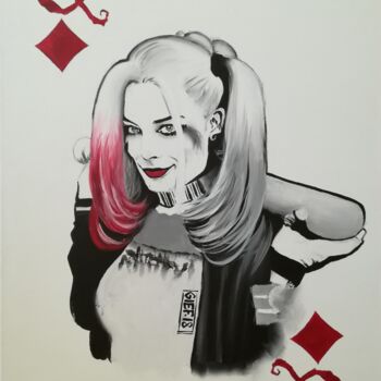 Peinture intitulée "Harley Quinn" par Gief, Œuvre d'art originale, Acrylique