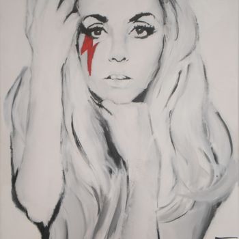 Painting titled "Gaga à la cicatrice" by Gief, Original Artwork, Acrylic