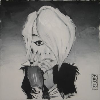 Painting titled "Blonde Platine" by Gief, Original Artwork, Acrylic