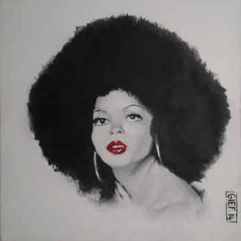 Pintura intitulada "Diana Ross" por Gief, Obras de arte originais, Acrílico