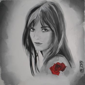 Painting titled "Jane Birkin" by Gief, Original Artwork, Acrylic