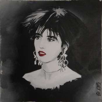 Painting titled "Isabelle Adjani" by Gief, Original Artwork, Acrylic