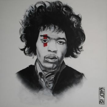 Painting titled "Jimi Hendrix" by Gief, Original Artwork, Acrylic