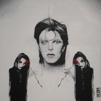 Painting titled "David Bowie et les…" by Gief, Original Artwork, Acrylic