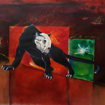 Schilderij getiteld "Panthera Pardus n°7" door Gier, Origineel Kunstwerk, Acryl