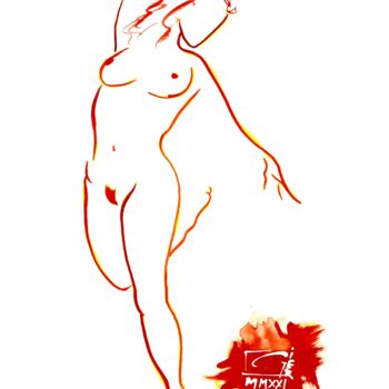 Disegno intitolato "La Danseuse" da Gier, Opera d'arte originale, Inchiostro