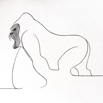 Dessin intitulée "Gorilla Berengei" par Gier, Œuvre d'art originale, Crayon