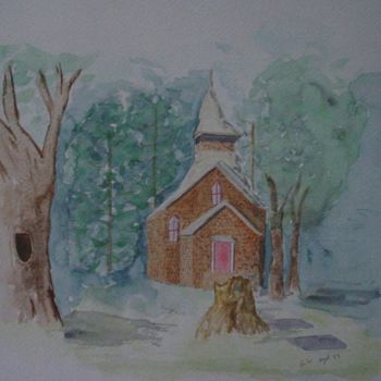 Painting titled "chapelle de Tillman…" by Gigi, Original Artwork