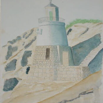 Peinture intitulée "phare de Newport" par Gigi, Œuvre d'art originale