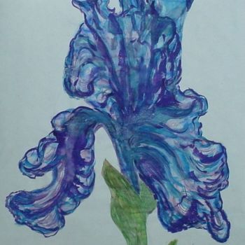 Peinture intitulée "iris exutoire" par Gigi, Œuvre d'art originale