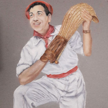 Dibujo titulada "Louis Mariano" por Gil Lopez, Obra de arte original, Pastel