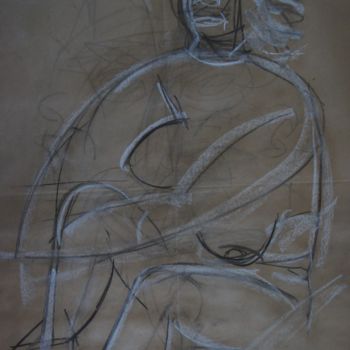 Drawing titled "étude" by Gil 2 Lérins, Original Artwork, Chalk