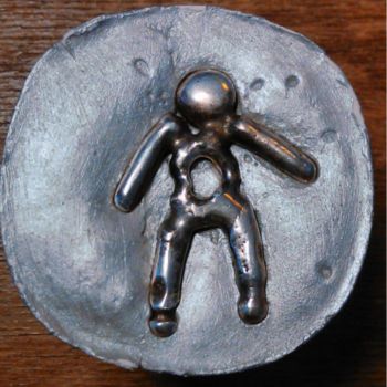 Sculpture titled "silverman" by Gil 2 Lérins, Original Artwork, Metals