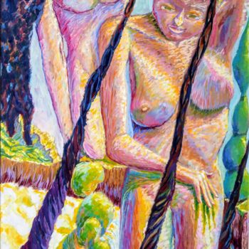 Peinture intitulée "Sieglinde et Siegmu…" par Gil Oliveres, Œuvre d'art originale, Huile