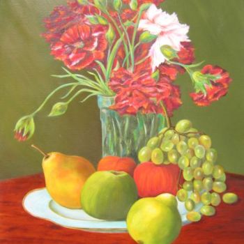 Painting titled "Fleurs et Fruits" by Gil Bartolo, Original Artwork