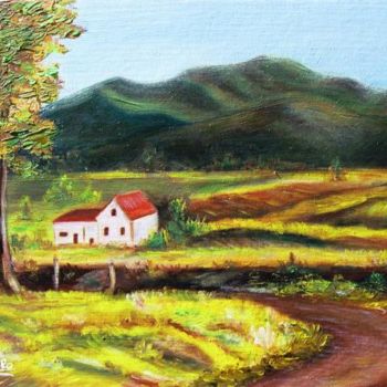 Painting titled "Paysage Auvergnat" by Gil Bartolo, Original Artwork