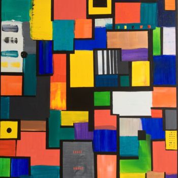 Painting titled "cubes" by Benoist, Original Artwork, Acrylic