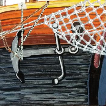 Peinture intitulée "ancre au repos" par Gilbert Devesa, Œuvre d'art originale, Acrylique Monté sur Châssis en bois