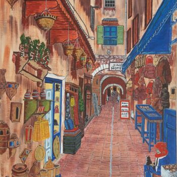 Ζωγραφική με τίτλο "amitié a Essaouira" από Gilbert Devesa, Αυθεντικά έργα τέχνης, Ακρυλικό