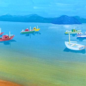 Peinture intitulée "bord de mer" par Gilbert Devesa, Œuvre d'art originale, Acrylique Monté sur Châssis en bois